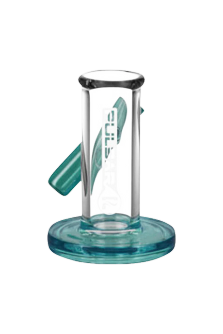 Pulsar Carb Cap and Dab Tool Stand in teal, borosilicate glass, front view on white background