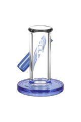 Pulsar Carb Cap and Dab Tool Stand in blue, 3" borosilicate glass, front view on white background