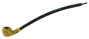 Pulsar Cherry Wood Sherlock Pipe with Rainbow Design for Dry Herbs, Side View
