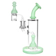 Pulsar Chess Pawn Dab Rig Set in Mint Green - 9.25" with Quartz Banger - Front View
