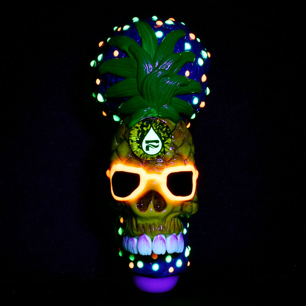 Pulsar Chill Pineapple Hand Pipe with Glowing Accents - Front View