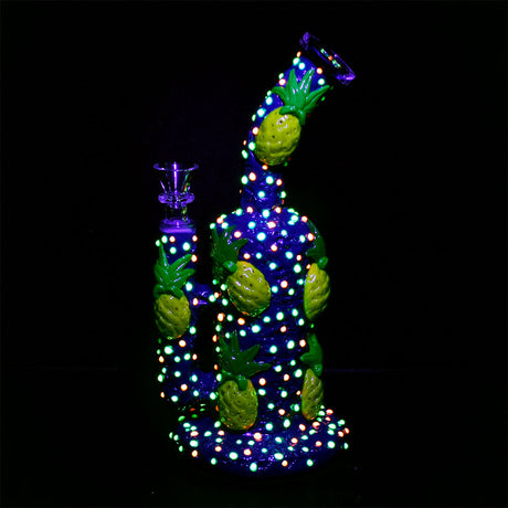 Pulsar Chill Pineapple Water Pipe with Honeycomb Percolator, 14mm Female Joint, Front View