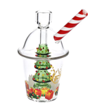 Pulsar Christmas Tree Glass Bubbler Pipe | 6"