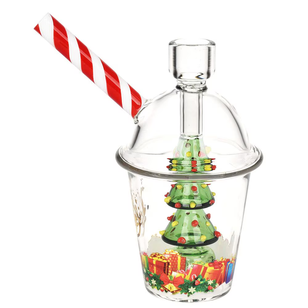 Pulsar Christmas Tree Glass Bubbler Pipe | 6"