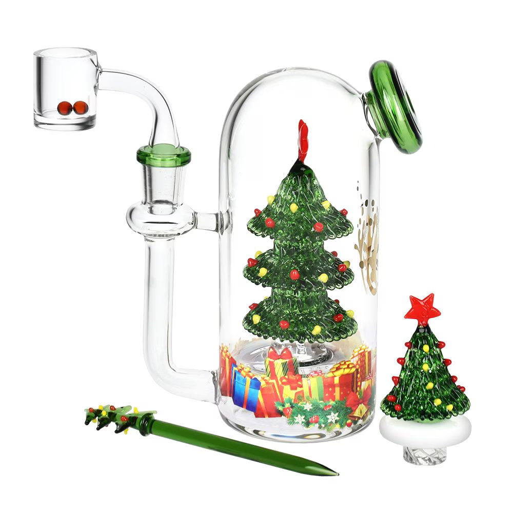 Pulsar Christmas Tree Glass Dab Rig Set | 5.75