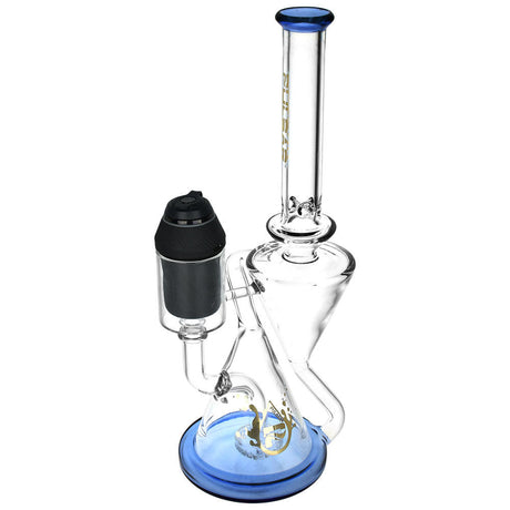 Pulsar Clean Recycler Water Pipe, 11.75" tall, Borosilicate Glass, Black Accents, Front View