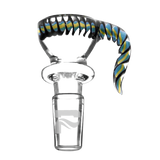 Pulsar Color Matrix Herb Slide in assorted colors, side view, for 14mm bong joints