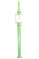 Pulsar 8" Borosilicate Glass Dab Straw in Green, Front View, for Concentrates