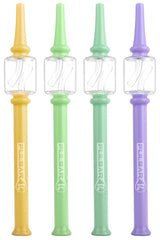 Pulsar Borosilicate Glass Dab Straws in Yellow, Green, and Purple - Front View