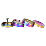 Pulsar 4-Piece Concave Grinder, 2.5" Diameter, Assorted Iridescent Colors, Angled View