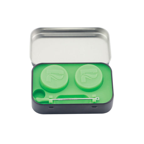 Pulsar Concentrate Tray Kit with steel dabber and silicone containers, top view on white background