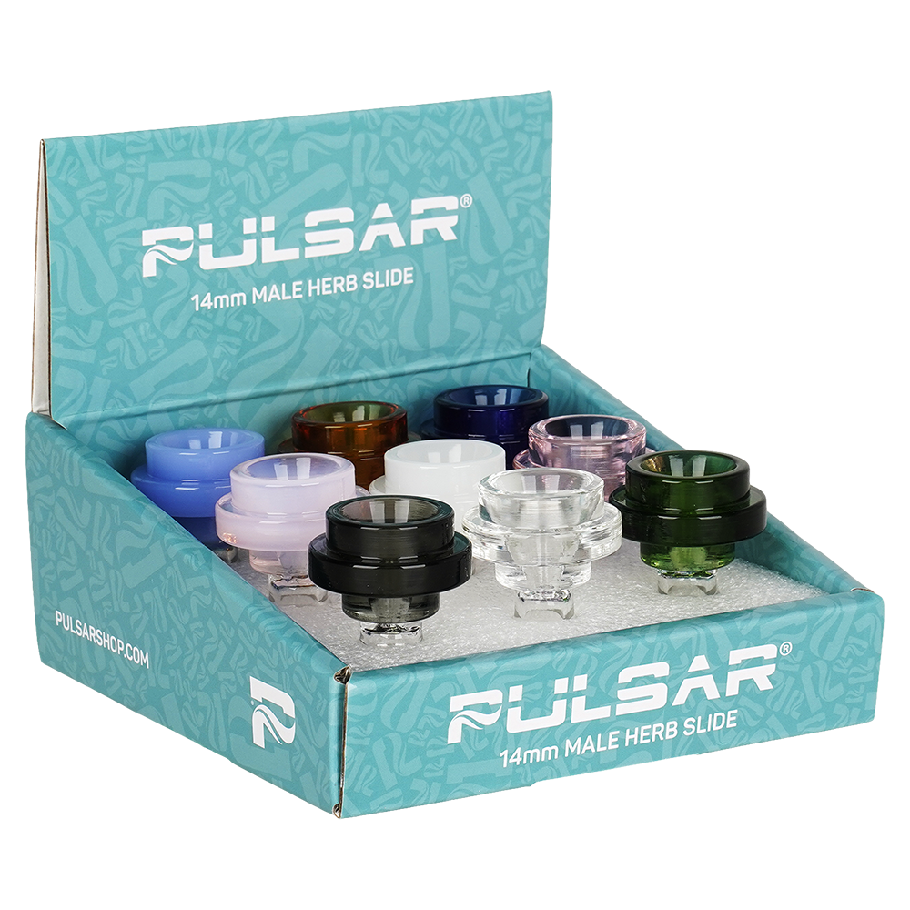 Pulsar Cool Ring Herb Slide | 14mm M | Assorted Colors | 9ct Display