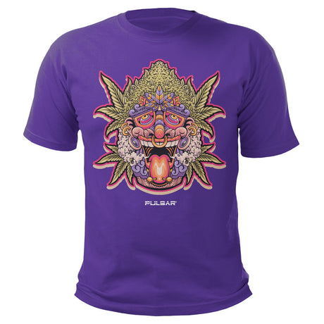 Pulsar Cotton T-Shirt in Purple with Kush Native Graphic, Front View on White Background