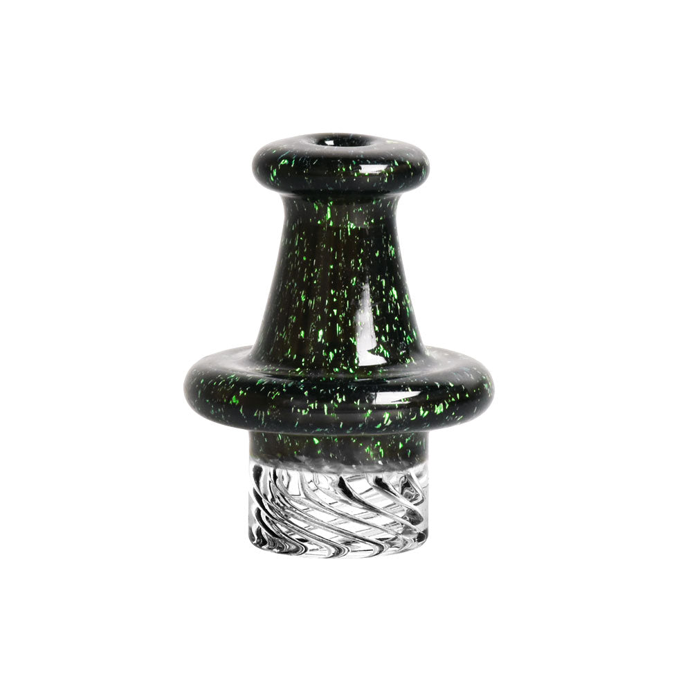 Pulsar Crushed Opal Dichro Helix Carb Cap in Dichro Green, 30mm, for Dab Rigs, Front View