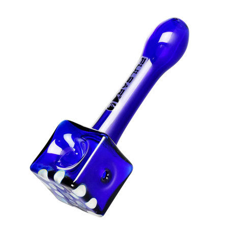 Pulsar Cube Universe Spoon Pipe in blue with galaxy design, ideal for dry herbs, top view