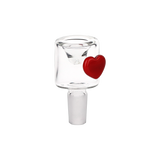 Pulsar Cupid's Heart Bubble Base Glass Water Pipe | 12" | 14mm F