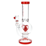 Pulsar Cupid's Heart Bubble Base Glass Water Pipe | 12" | 14mm F