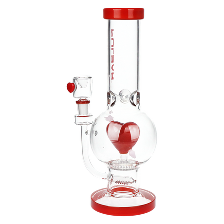 Pulsar Cupid's Heart Bubble Base Glass Water Pipe | 12" | 14mm F