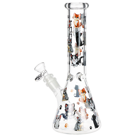 Pulsar Cute Kitties Beaker Glass Water Pipe | 10" | 14mm F