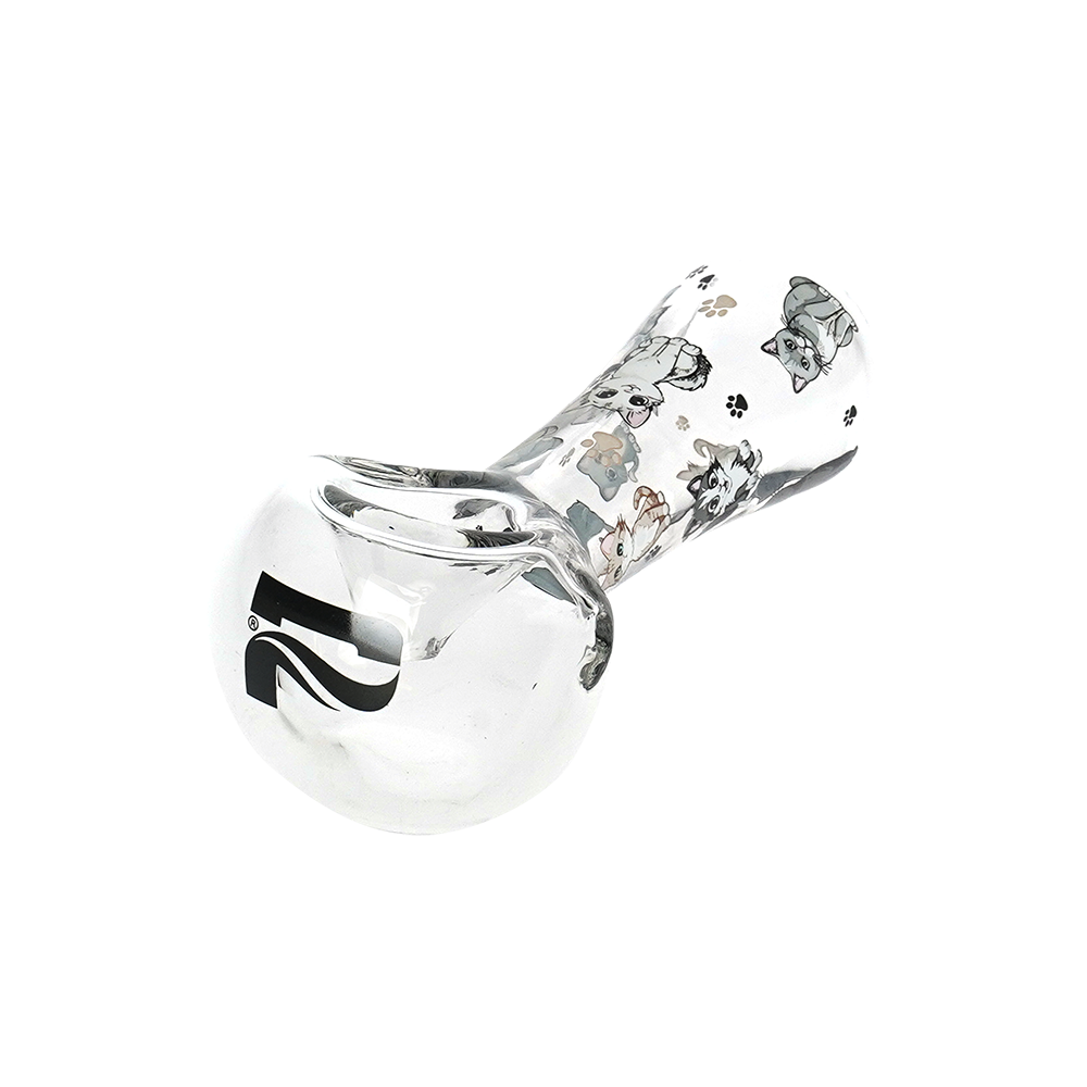 Pulsar Cute Kitties Glass Spoon Pipe | 4.5" | 3ct Bundle