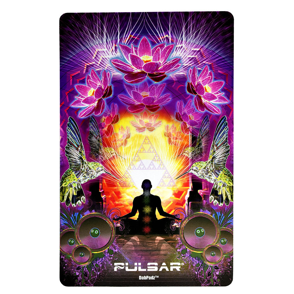 Pulsar DabPadz Dab Mat with vibrant psychedelic design, rubber material, front view