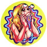 Pulsar DabPadz rubber dab mat with psychedelic woman illustration, non-slip, easy to clean