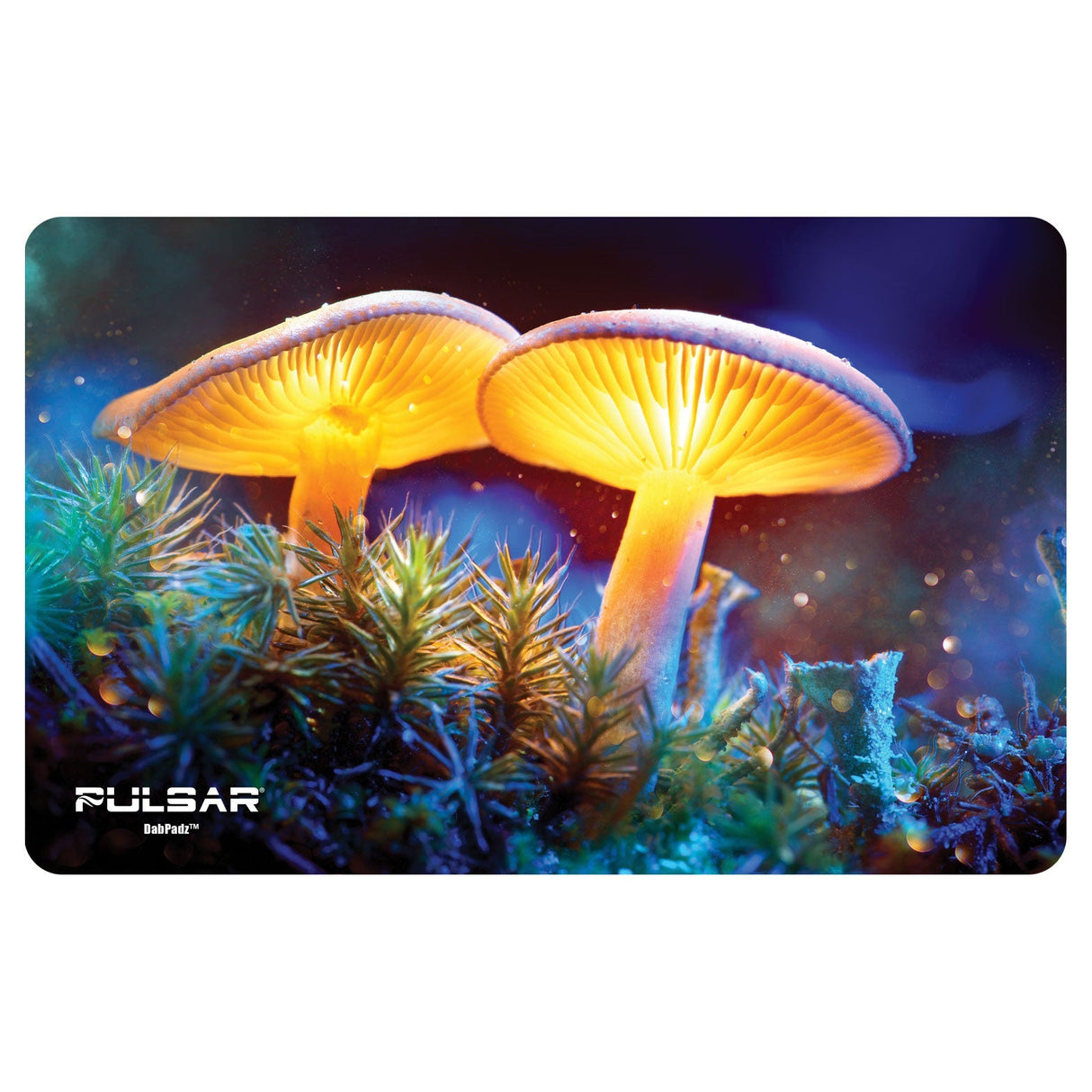 Pulsar DabPadz Dab Mat with vibrant mushroom design, non-slip rubber material, perfect for dab rigs