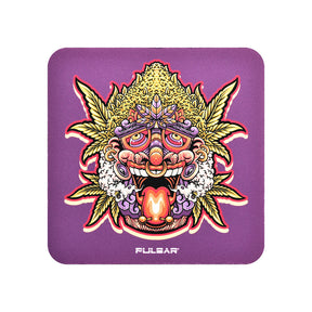 Pulsar DabPadz Kush Native Fabric Top Dab Mat, Vibrant Tribal Art Design, Top View