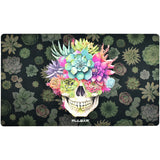 Pulsar DabPadz Fabric Top Dab Mat with colorful succulent skull design, perfect for dab rig setups
