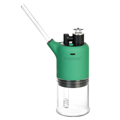 Pulsar Dabtron Electric Dab Rig in Ultramarine Green, front view on white background, battery-powered for concentrates