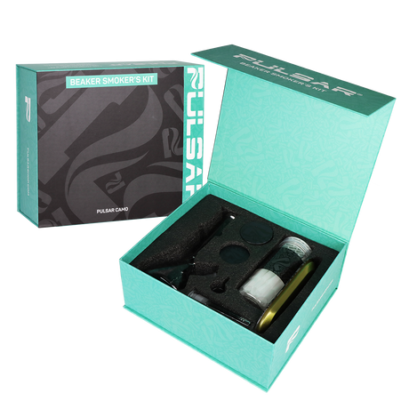 Pulsar Design Series Beaker Water Pipe V2 Smoker's Kit | Pulsar Camo | 7.75"