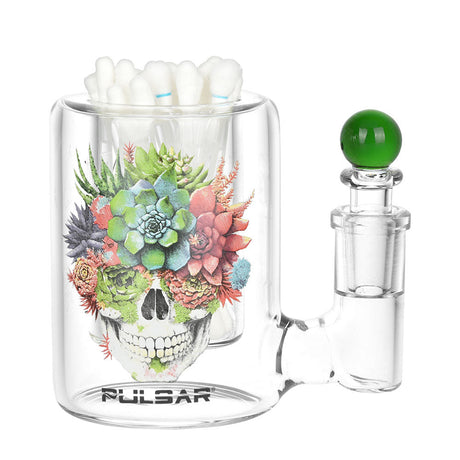 Pulsar Design Series Isopropyl Cleaning Station with Succulent Smile graphic, 3.5" Borosilicate Glass and Silicone