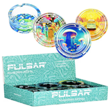 Pulsar Design Series Round Glass Ashtray | 3.4" | Assorted Designs | 6ct Display