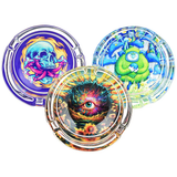 Pulsar Design Series Round Glass Ashtray | 3.4" | Assorted Designs | 6ct Display