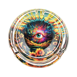 Pulsar Design Series Round Glass Ashtray | 3.4" | Assorted Designs | 6ct Display