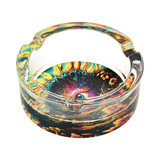 Pulsar Design Series Round Glass Ashtray | 3.4" | Assorted Designs | 6ct Display