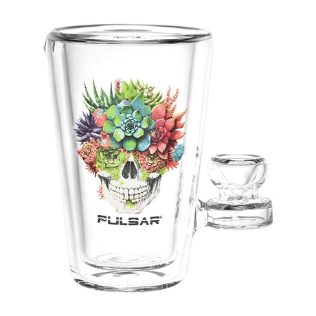 Pulsar Glass Tumbler Pipe with Succulent Smile Design, Borosilicate, 250mL - Front View