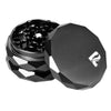 Pulsar Diamond Faceted Black Aluminum Grinder, 4-Part, 2.25" Diameter, Portable Design