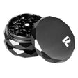 Pulsar Diamond Faceted Black Aluminum Grinder, 4-Part, 2.25" Diameter, Portable Design