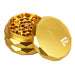 Pulsar Diamond Faceted Gold Aluminum Grinder, 4-Part, 2.25" Diameter, Compact Design