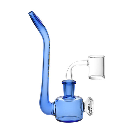 Pulsar Diamond Sherlock Concentrate Pipe in blue, 6.75" tall with a 14mm female joint, angled side view