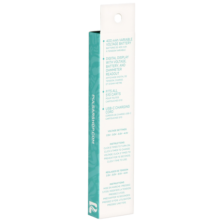 Pulsar Digital Display Slim Variable Voltage 510 Vape Battery | 400mAh