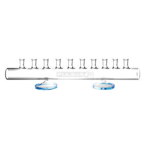 Pulsar borosilicate glass display for bangers and bowls with 14mm joints on white background