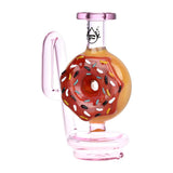 Pulsar Donut Attachment #1 for Puffco Peak/Pro, clear borosilicate glass, front view on white