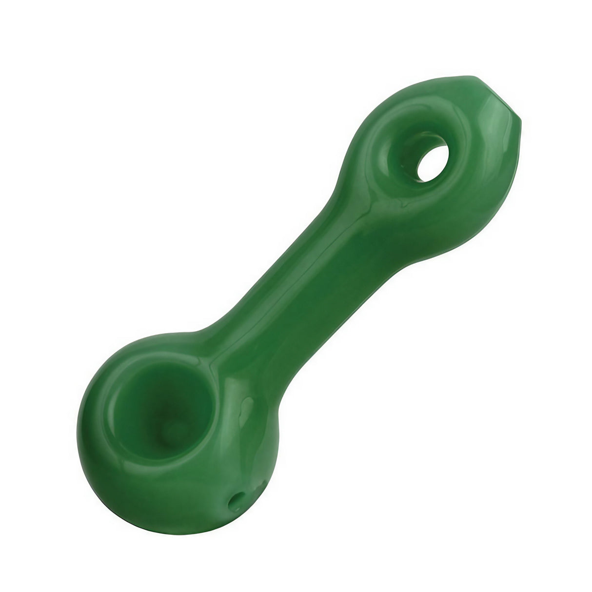 Pulsar Donut Handpipe - Green 3.5" Borosilicate Glass Spoon Pipe, Top View