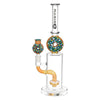 Pulsar Donut Love Water Pipe, 13" tall, 14mm female joint, with unique donut design, front view on white background