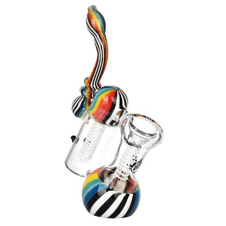 Pulsar Double Chamber Bubbler Pipe, Clear Borosilicate Glass, 7" for Dry Herbs, Front View