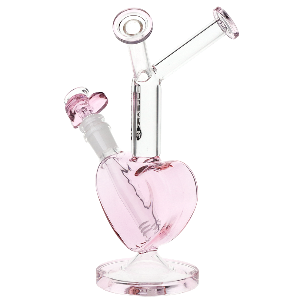 Pulsar Double Kiss Heart Glass Water Pipe | 11" | 14mm F