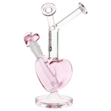 Pulsar Double Kiss Heart Glass Water Pipe | 11" | 14mm F