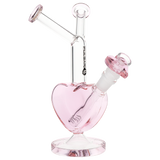 Pulsar Double Kiss Heart Glass Water Pipe | 11" | 14mm F